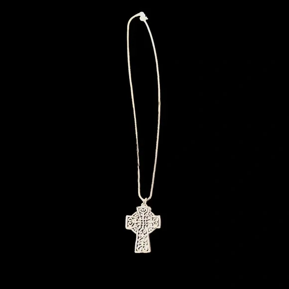 Sterling Silver Celtic Cut Out Cross Unisex Necklace Mens Woman’s Necklace